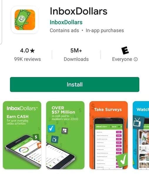 Inboxdollars app screenshot