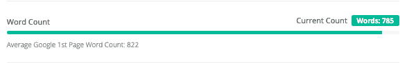 Ubersuggest analysis average word count 822