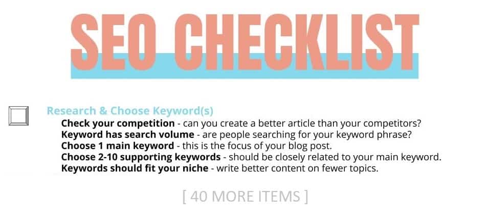 Free SEO Checklist