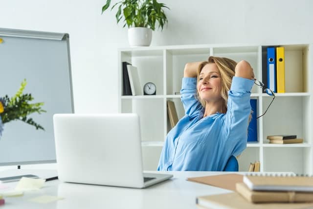 Woman relaxing and getting paid to do nothing