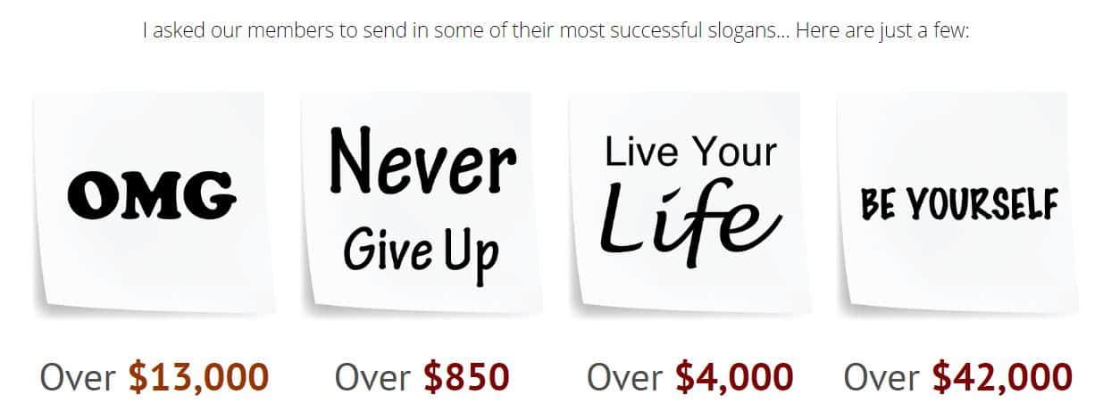 Slogan Seller member earnings