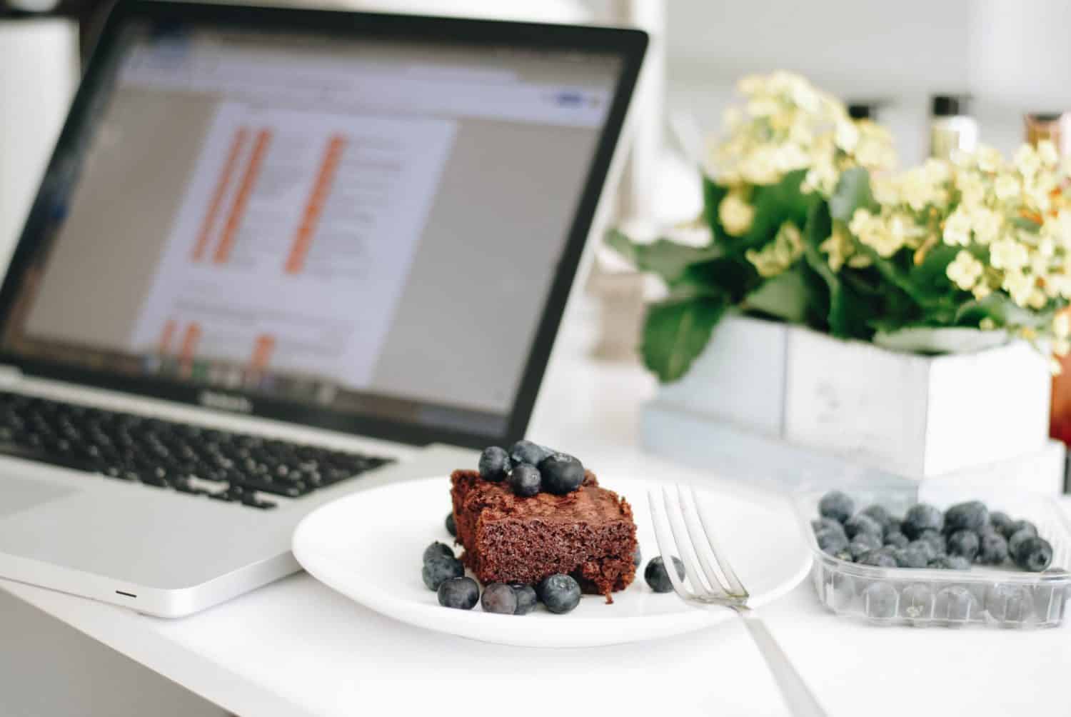 food and a laptop