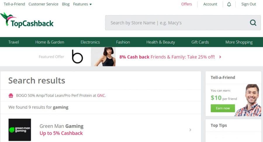  Capture d'écran de jeu TopCashback