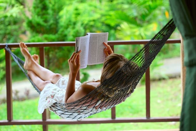 Woman getting paid to read a book