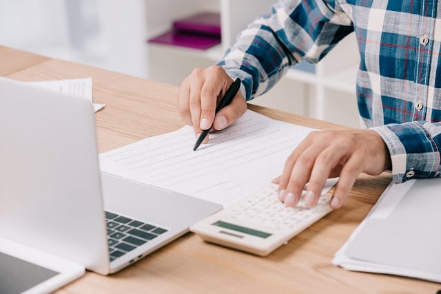 Man working as a bookkeeper