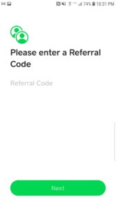 Type a Cash App referral code