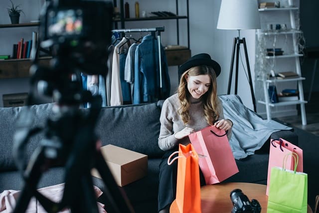 Woman promoting products as a brand ambassador