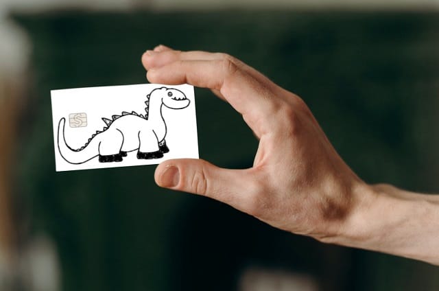 Cool Cash App Card design with dinosaur