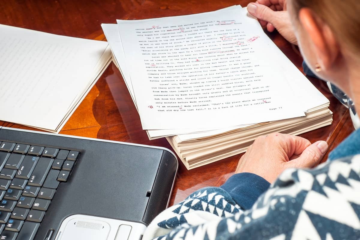 Woman getting paid to edit papers