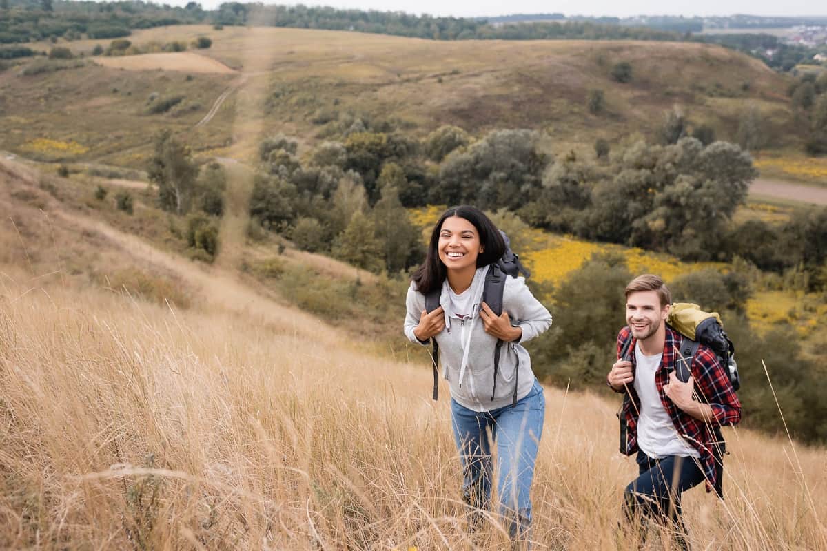 Couple getting paid to hike